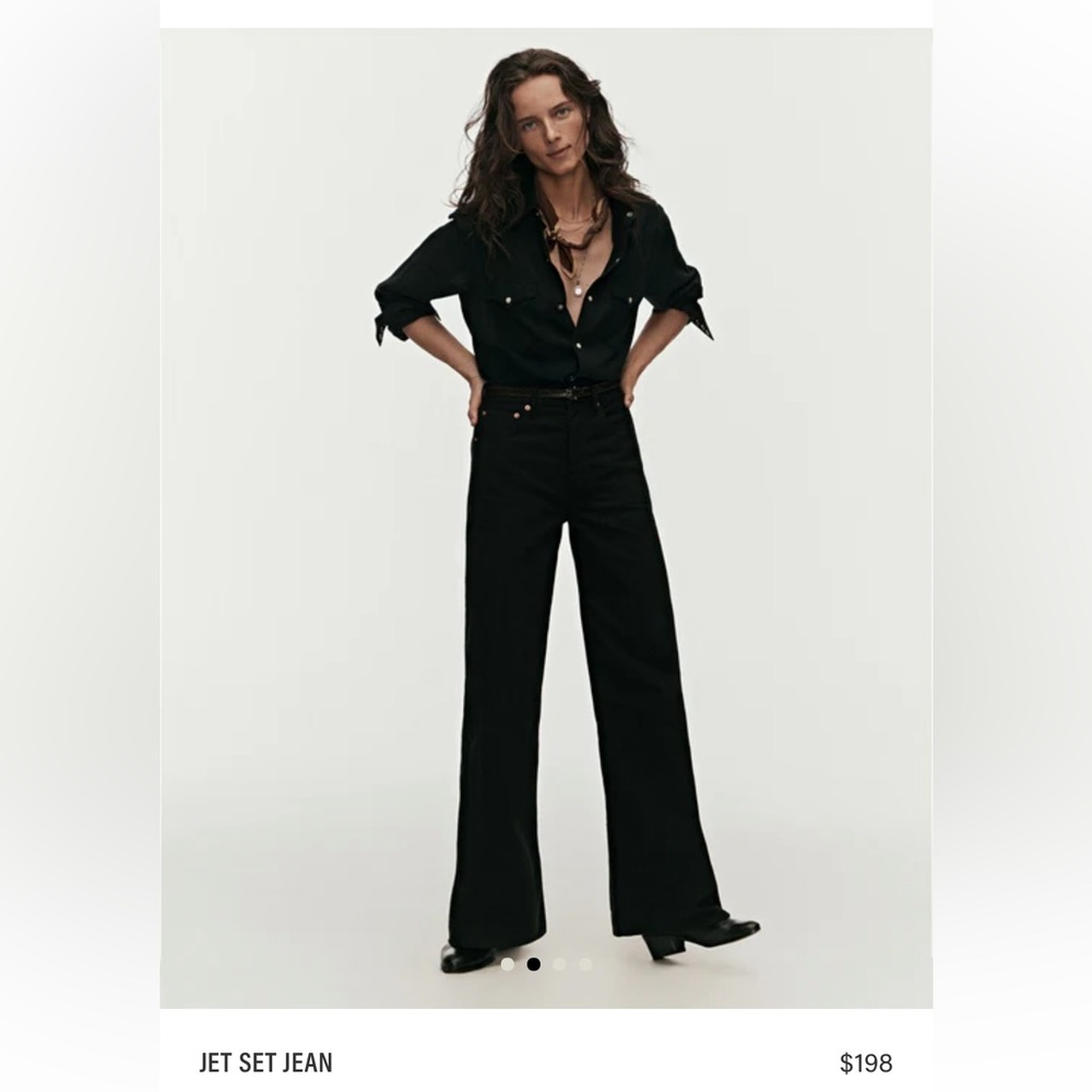 Buck Mason Jet Set Black Wide Leg Jeans